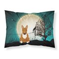 Micasa Halloween Scary Bull Terrier Red Fabric Standard Pillowcase&#44; 20.5 x 0.25 x 30 in. MI626533